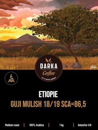 Etiopie Guji Mulish - zrnková káva 18/19  SCA 86,5