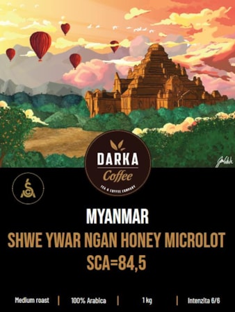 Myanmar Shwe Ywar Ngan Honey Microlot - zrnková káva SCA 84,5