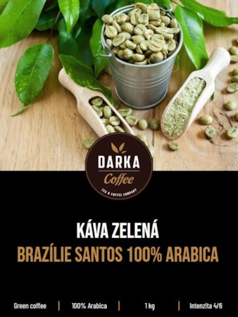 Káva zelená Brazílie Santos 100% ARABICA 2 + 1 kg ZDARMA