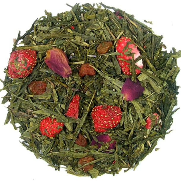 Jahody v šampanskom - zelený aromatizovaný čaj