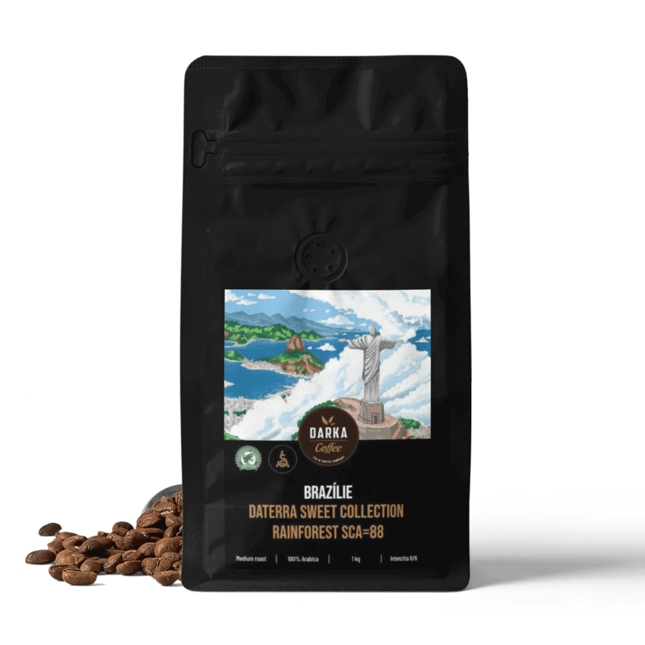 Brazílie Daterra Sweet Collection Rainforest - zrnková káva SCA 88, balení 400 g