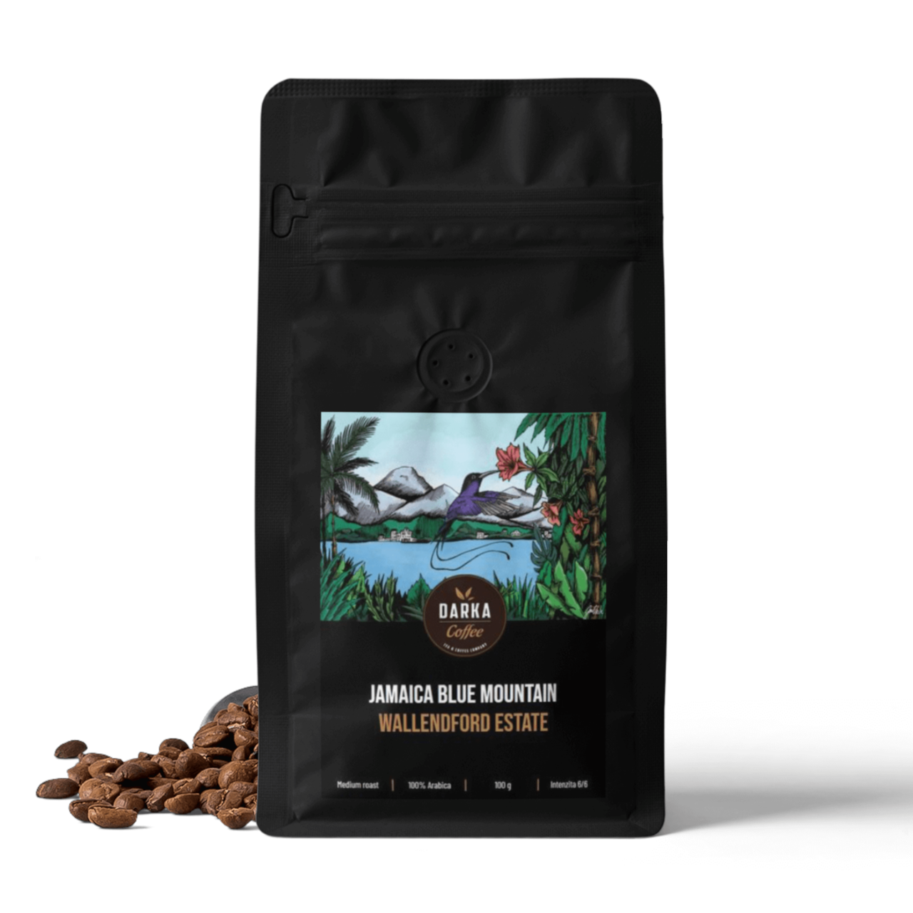 Jamaica Blue Mountain Wallendford Estate - zrnková káva, balení 50 g