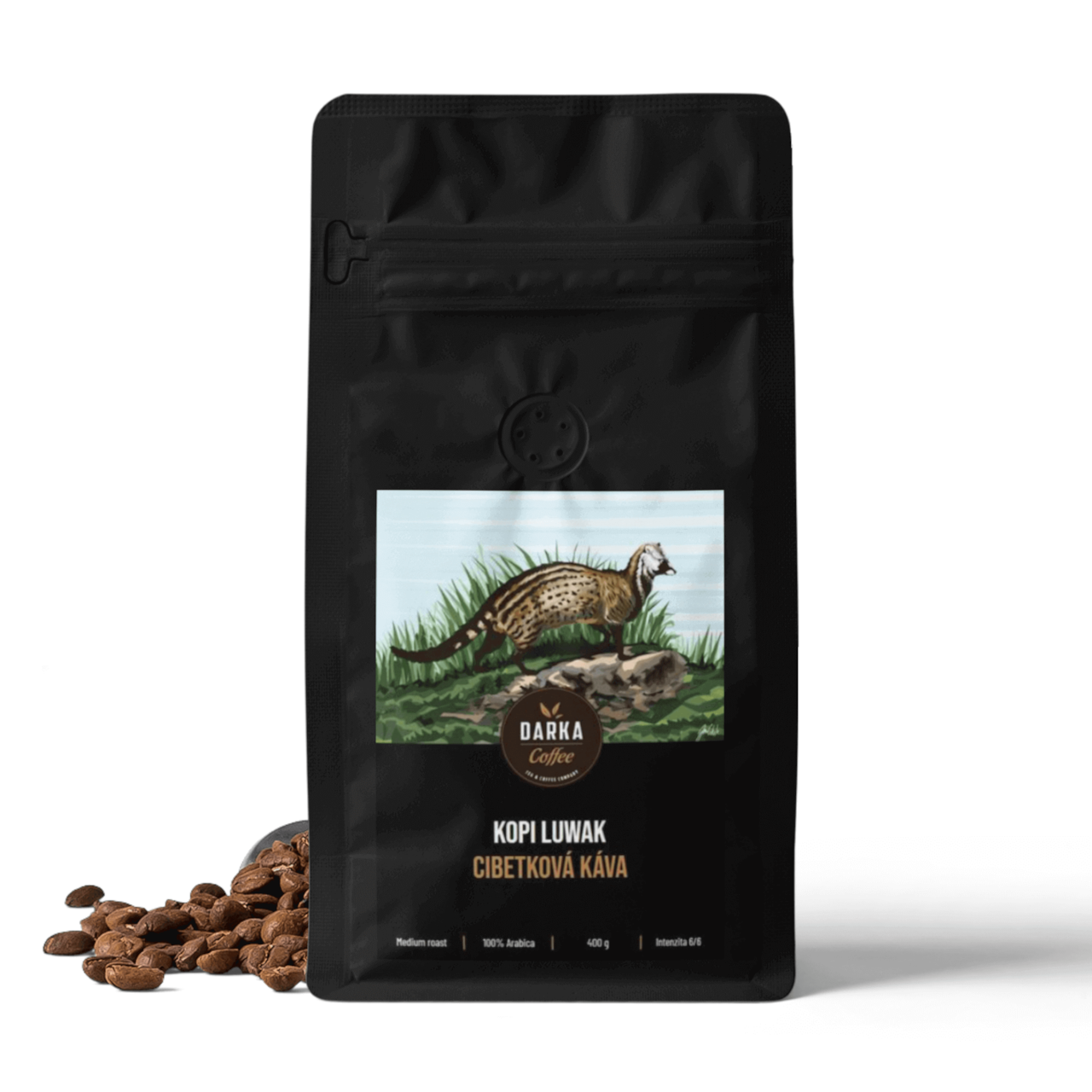 Kopi Luwak Exclusive  Cibetková zrnková káva 400 g