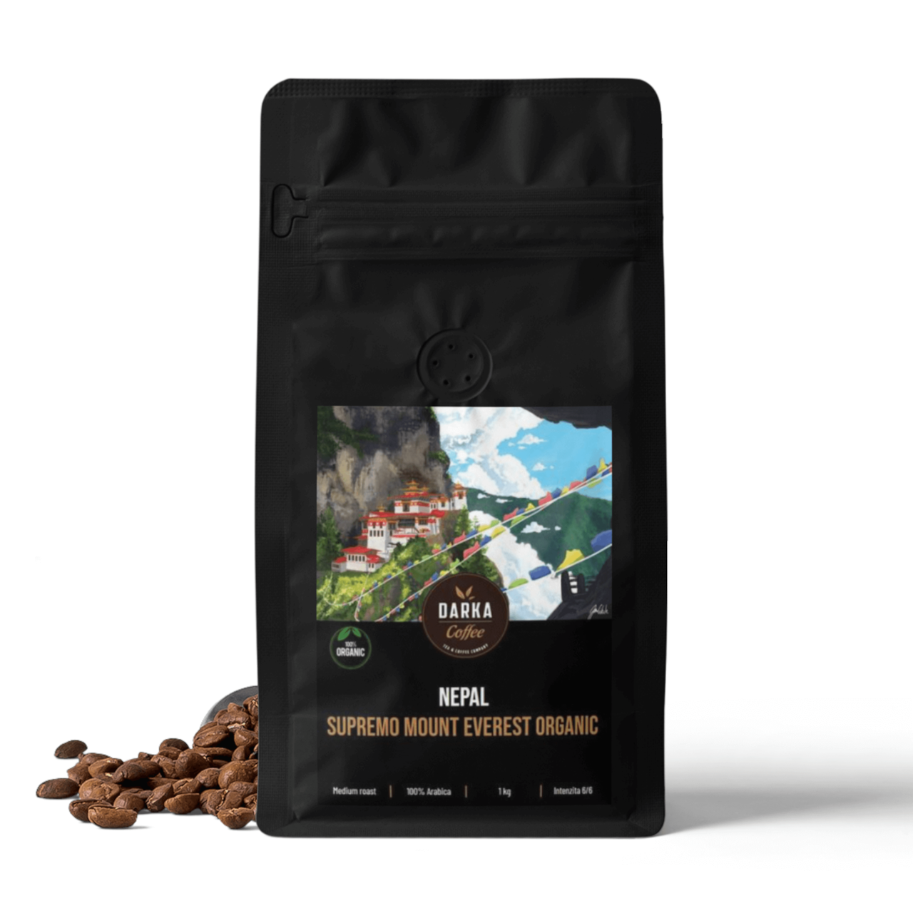 Nepal Supremo Mount Everest Organic - zrnková káva, balení 200 g