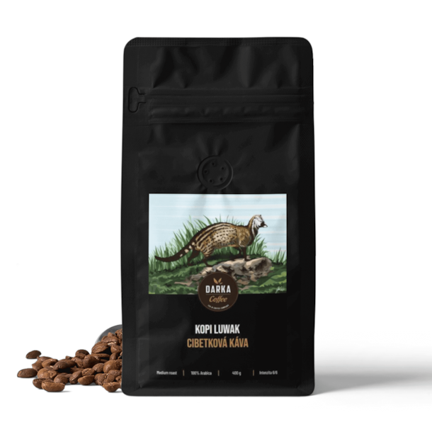 Kopi Luwak Exclusive  Cibetková zrnková káva 400 g