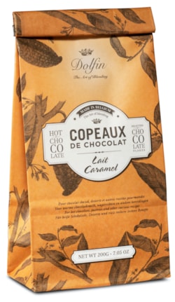 DO Hobliny z mléčné čokolády s karamelem 200g.