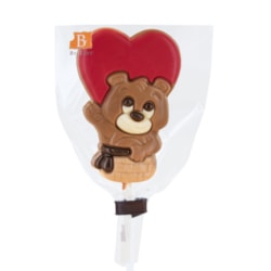 Čokoládové lízátko - Medvídek se srdcem 25g