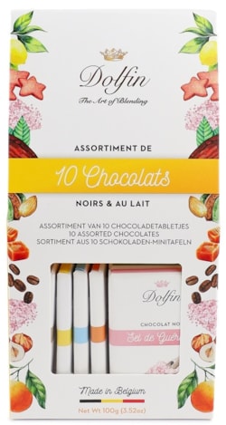 Kolekce hořkých a mléčných čokolád - 10 příchutí 100g