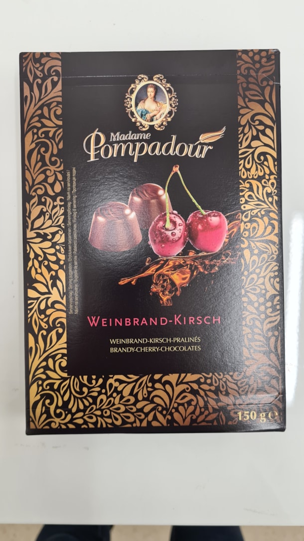 Bonboniéra Madame Pompadour Brandy s višněmi 150 g