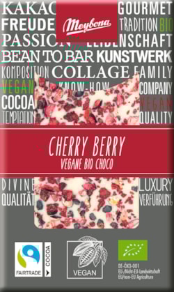 ME BIO Zdobená bílá čokoláda Cherry Berry 30g
