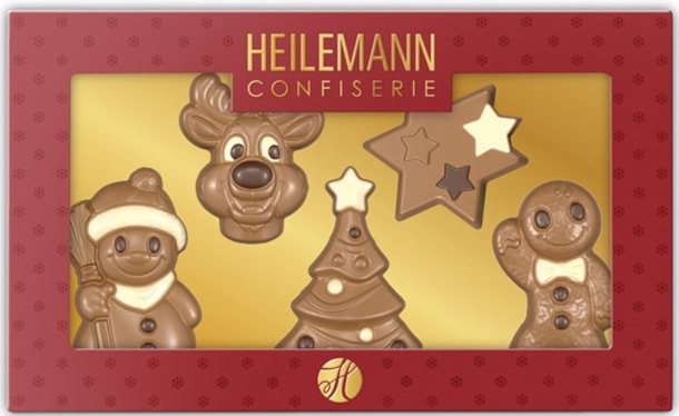 He Dárková sada vánočních reliéfů z mléčné čokolády 100g