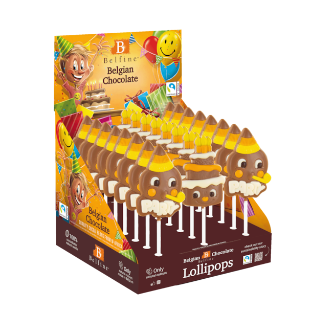 Párty - lízátka z mléčné a bílé čokolády 25 g.