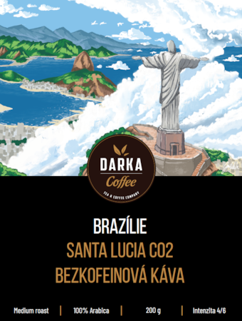 Brazília Santa Lucia CO2 - bezkofeínová zrnková káva