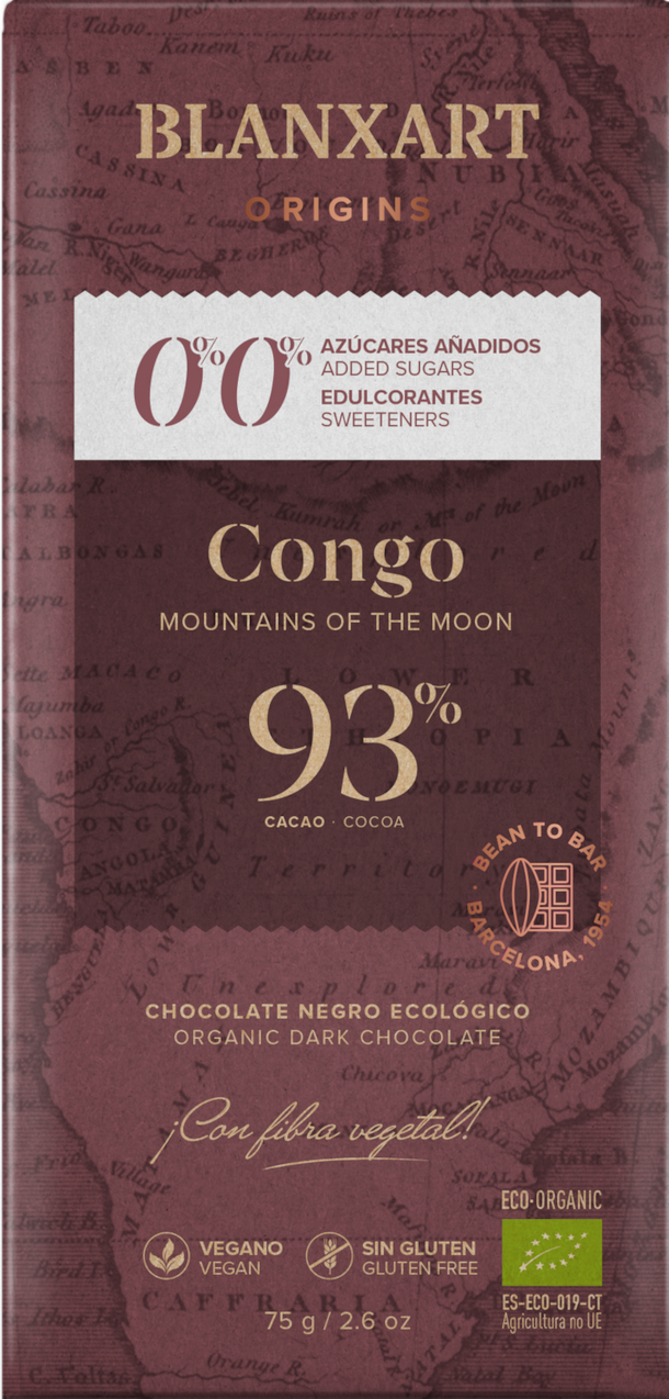 BX Congo 93 % BIO hořká čokoláda bez přidaného cukru a sladidel 75g