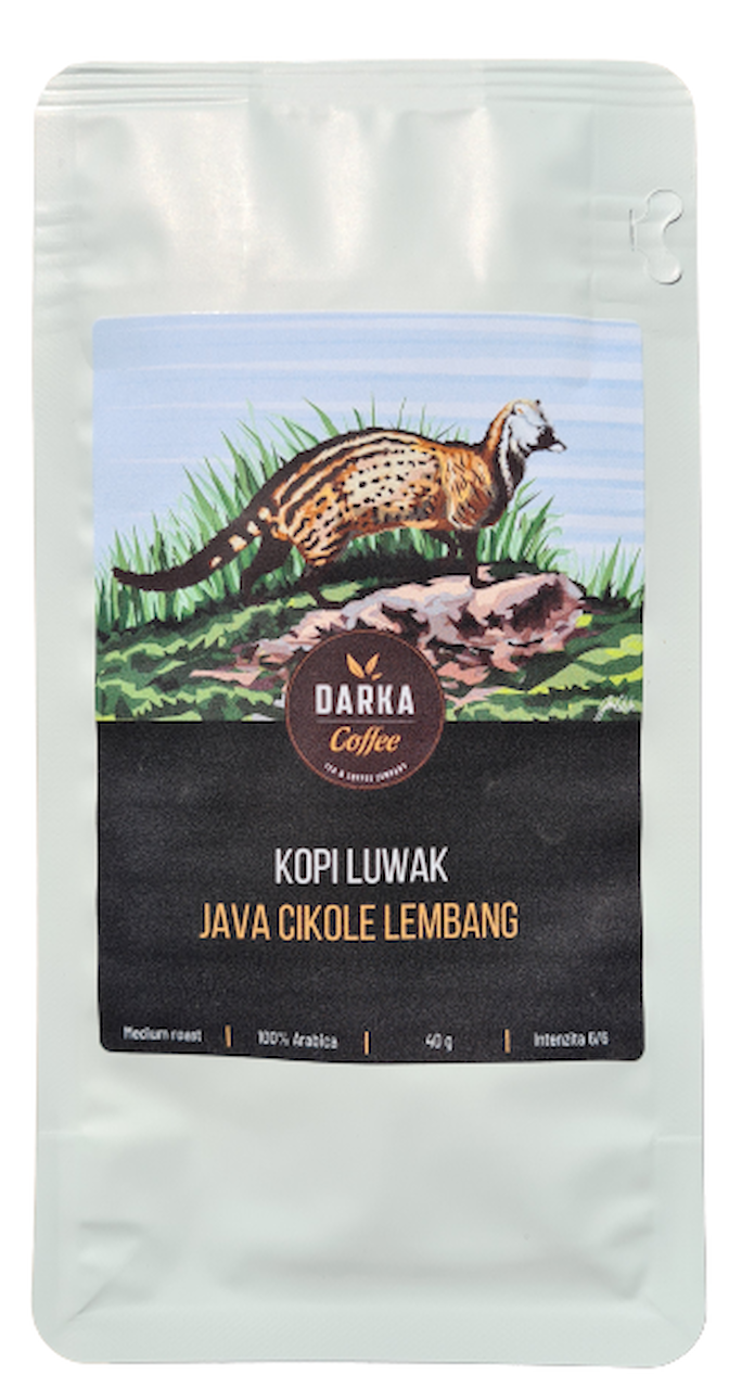 Cibetková káva Kopi Luwak Cikole Lembang - zrnková káva, balení 80 g