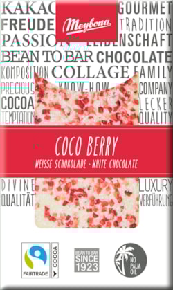 ME Zdobená bílá čokoláda jahodami a kokosem 30g