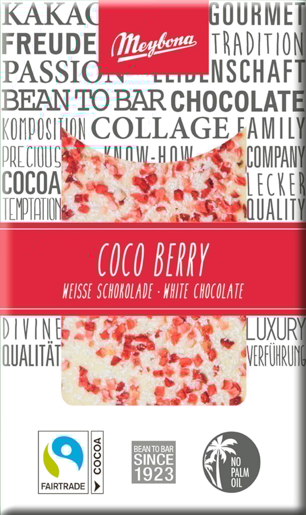 ME Zdobená bílá čokoláda jahodami a kokosem 30g