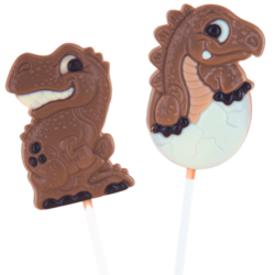 Dinosauři - lízátka z mléčné čokolády dekorované 25 g.