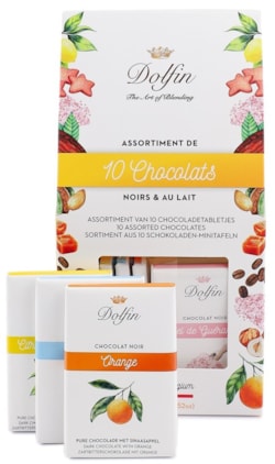 Kolekce hořkých a mléčných čokolád - 10 příchutí 100g