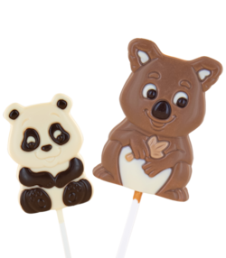 Koala / Panda - lízátka z mléčné a bílé čokolády 25 g.