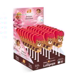 Čokoládové lízátko - Medvídek se srdcem 25g