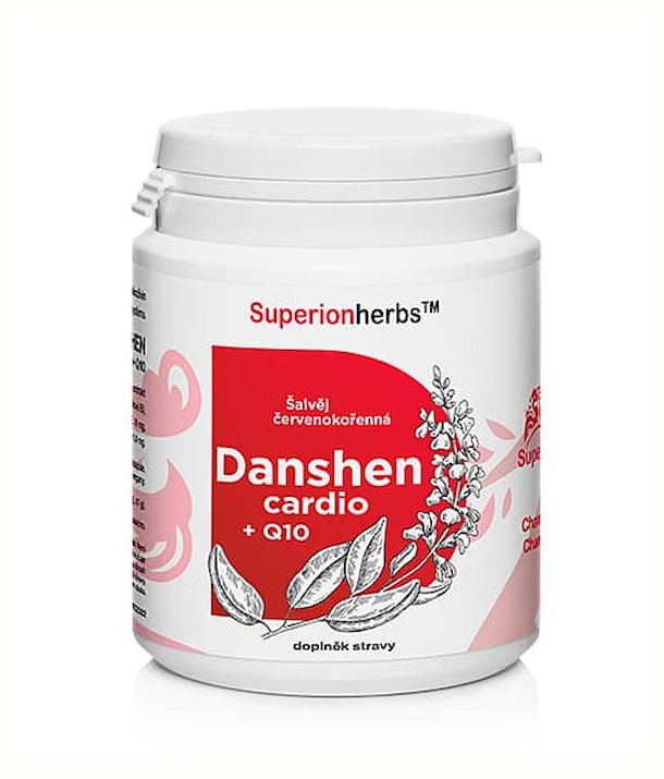 DANSHEN Q10 cardio – bylinný extrakt, koenzym Q10 a vitaminy - 90 kapslí