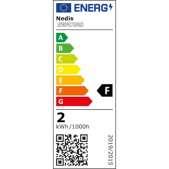 Nedis LED 1,9W E27 230V Globe žárovka LEDBDFE27G95GD