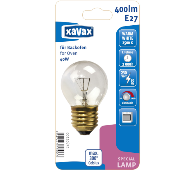 E27 40W 300C° 230V 400lm do trouby