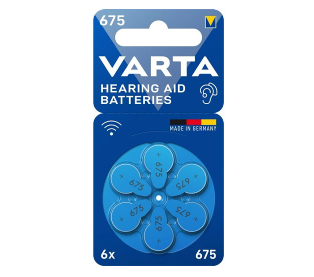 Varta Hearing Aid Batteries 675, blistr 6ks