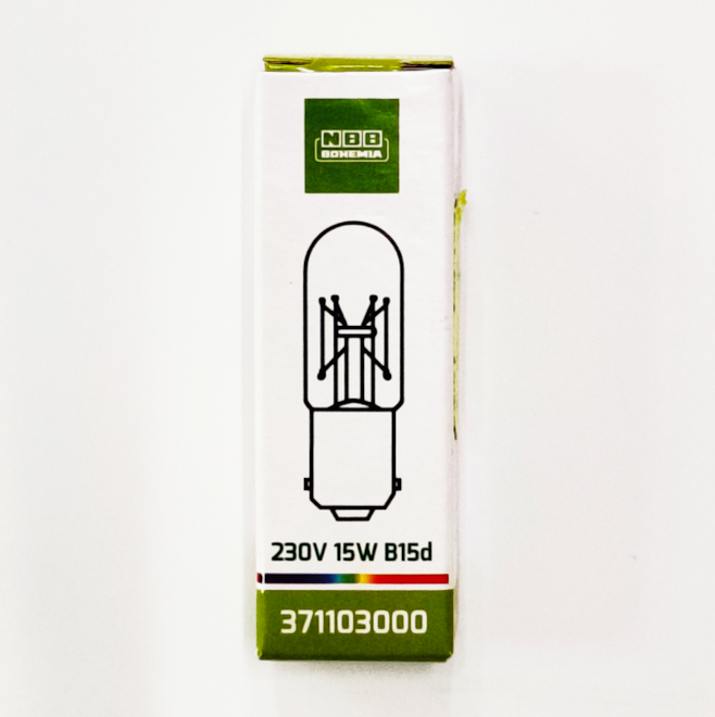 Žárovka B15d 15W trubková 230V do šicího stroje
