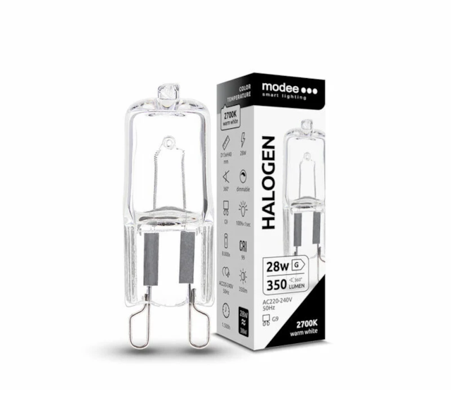 Modee ECO halogenová žárovka G9 28W 350 lm teplá bílá, stmívatelná (ML-HG928W)