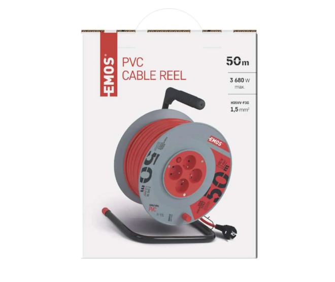 Prodlužovací kabel na bubnu 50 m, 4 zásuvky