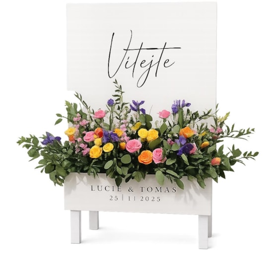 bílý stojan acko vitejte_easywedding.JPG