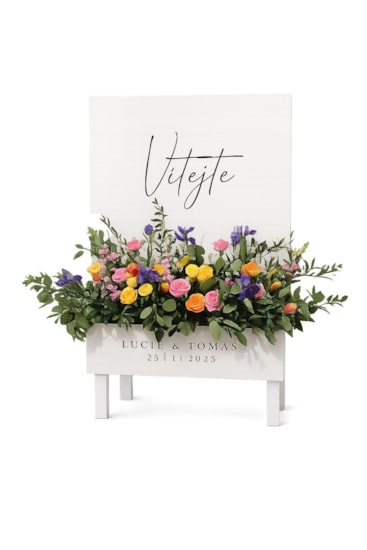 bílý stojan acko vitejte_easywedding.JPG