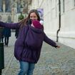 Zimní vyteplená bunda pro těhotné a nosící ženy, fialová, Jožánek S/M