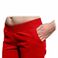 Volné těhotenské denimové kalhoty červené L/XL