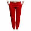 Volné těhotenské denimové kalhoty červené L/XL