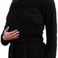 Těhotenský a nosící zavinovací fleecový kabátek, černý, Jožánek S/M