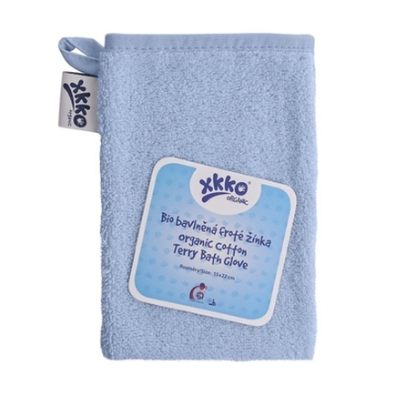 BIO bavlnené froté žínka XKKO Organic - Baby Blue