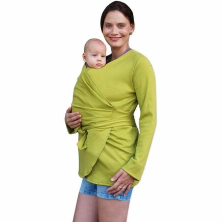 BIObavlněný zavinovací kabátek pro těhotné a nosící ženy, limetkový, Jožánek
