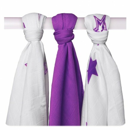 Bambusové plienky XKKO®BMB 70x70cm Lilac Stars MIX