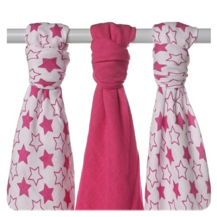 Bambusové plienky XKKO®BMB 70x70cm Little Stars Magenta MIX