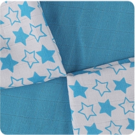 Bambusové obrúsky XKKO®BMB 30x30cm Little Stars Cyan MIX