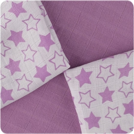 Bambusové obrúsky XKKO®BMB 30x30cm Little Stars Lilac MIX