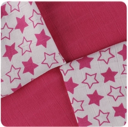 Bambusové obrúsky XKKO®BMB 30x30cm Little Stars Magenta MIX