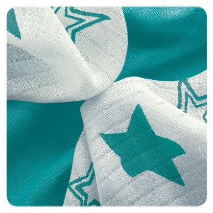 Bambusové obrúsky XKKO®BMB 30x30cm Turquoise Stars