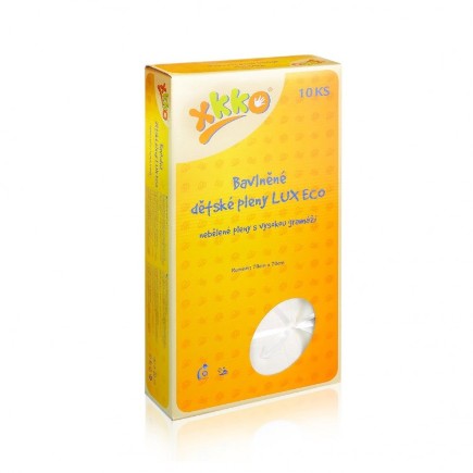 Bavlněné detské plienky XKKO LUX 70x70 - natural 1x10ks