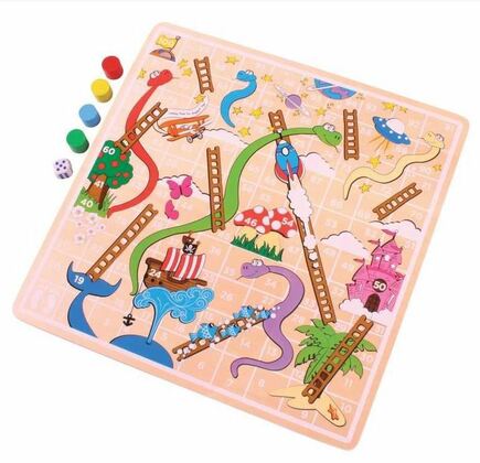 Dřevěná hra - Žebříky a hadi, Bigjigs Toys
