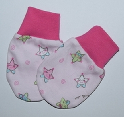 Eko Brouček Dojčenské rukavičky Ružové hviezdičky