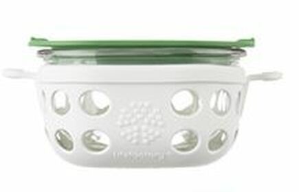 Lifefactory dóza 240ml optic white/grass green